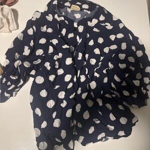 Small Dispose Navy Polka Dot Blouse